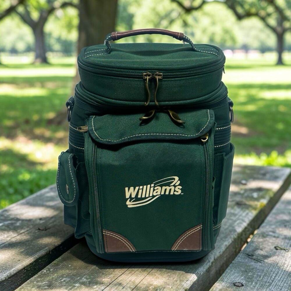 Williams Picnic at Ascot Green Insulated Cooler Bag, 2 Wine Holders